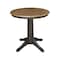 International Concepts Round 30 in Rd Top Pedestal Table, 2 San Remo Chairs, Hickory/Washed Coal, 30 in W, 30 in L, Wood K45-30RT-27B-C10-2 - alternate 3